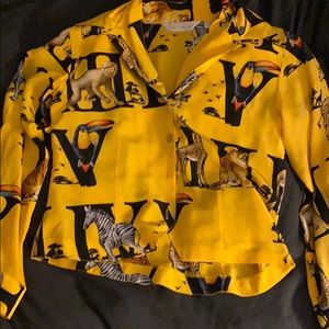 100% Silk Vintage Zoo Alphabet Blouse